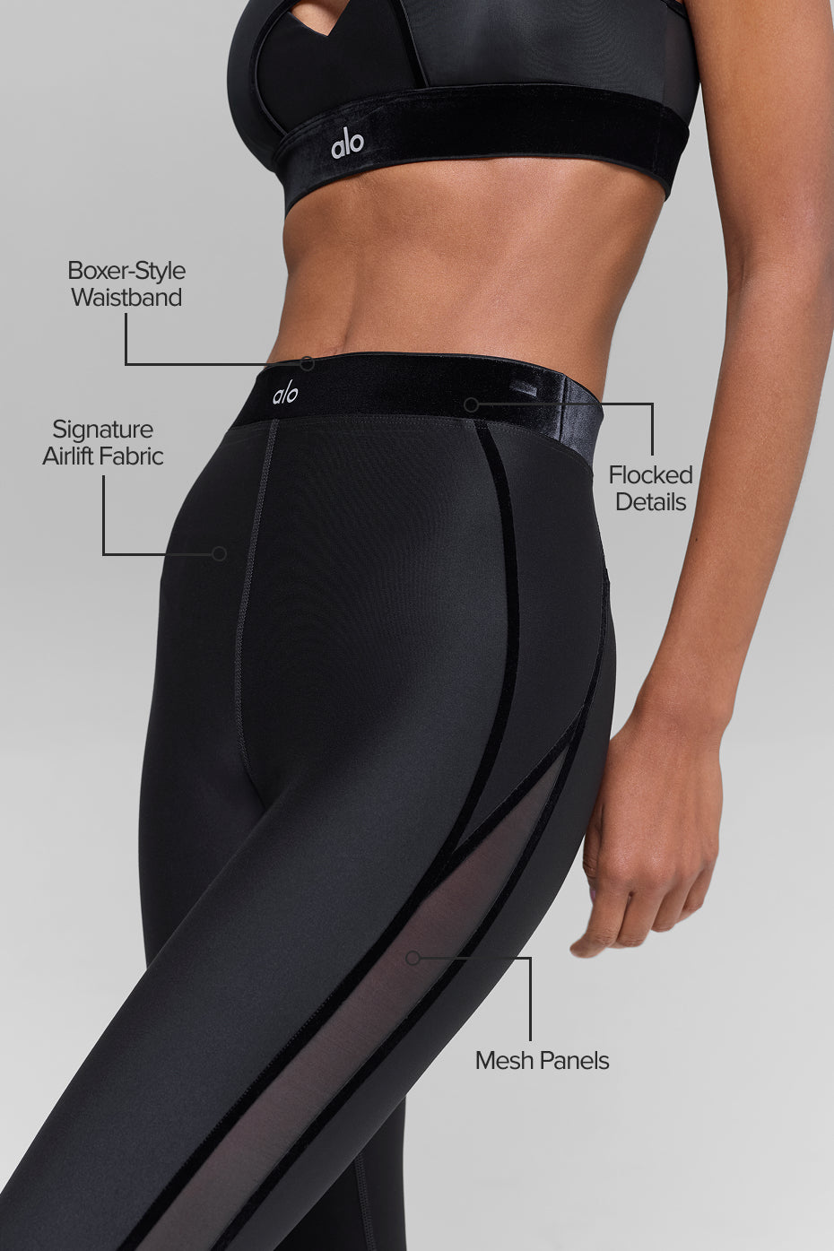Alternative view of Airlift High Waist Moonlight Legging   Black