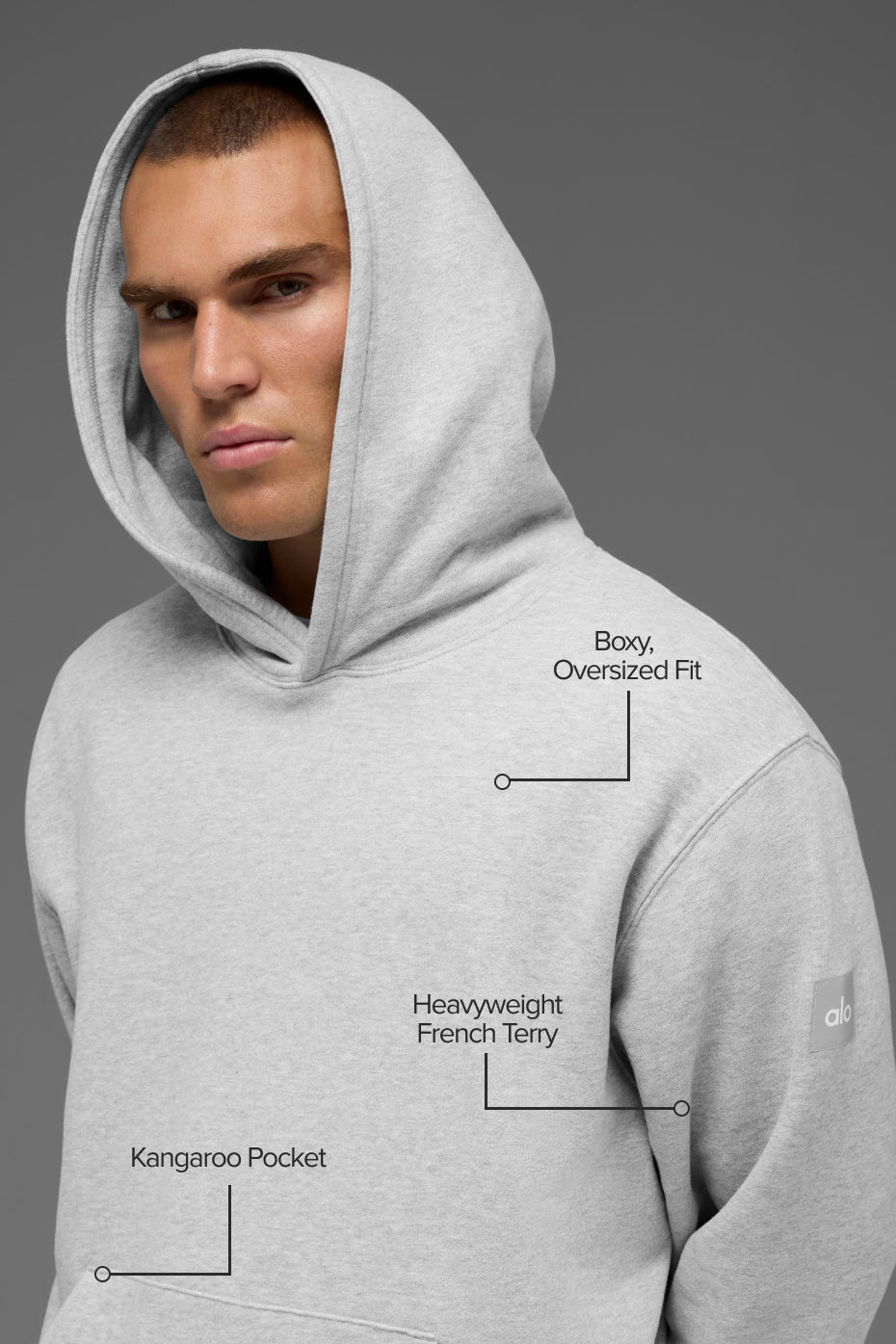 Alternative view of Renown Heavy Weight Hoodie   Athletic Heather Grey