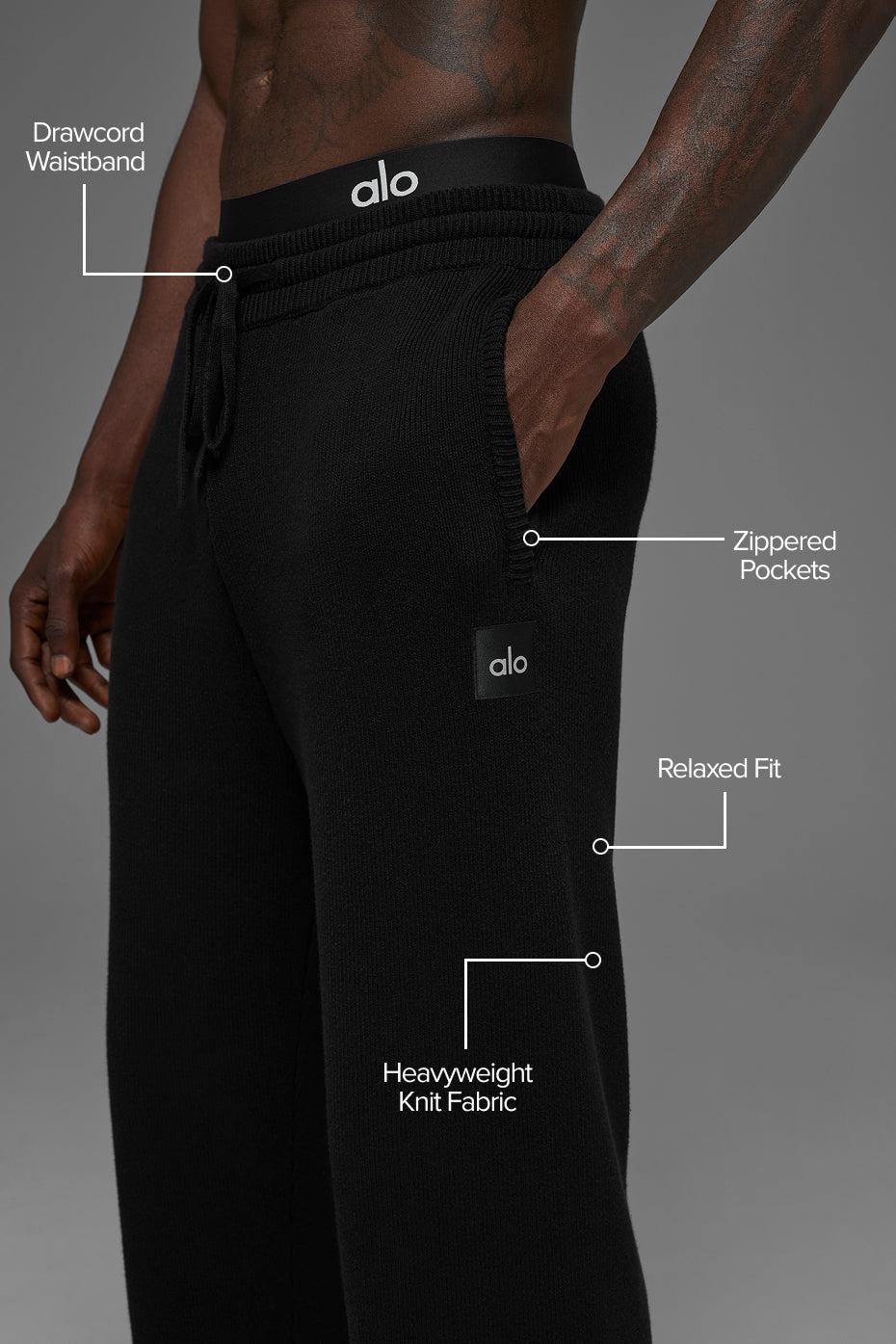 Alternative view of Scholar Straight Leg Sweatpant   Black