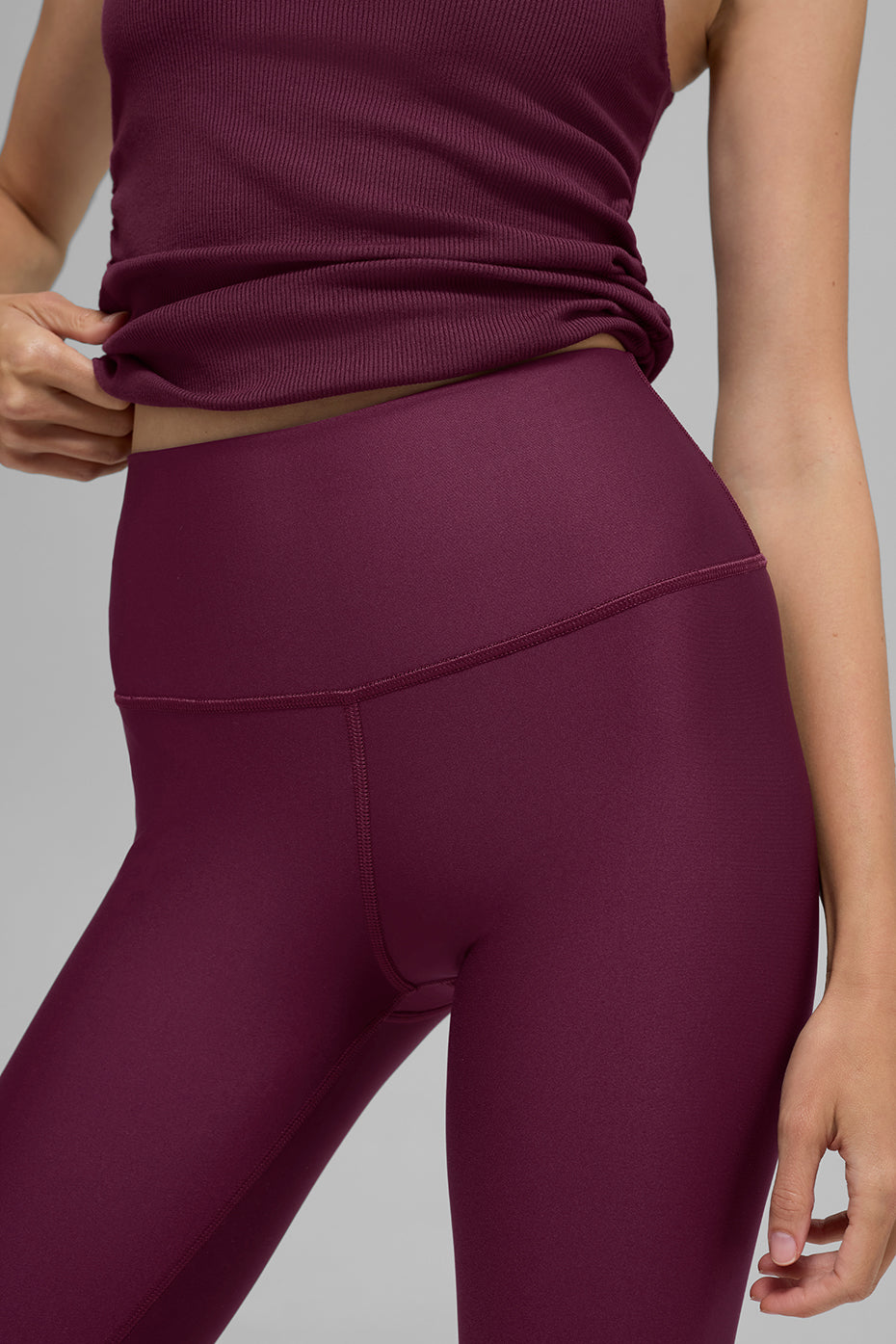 Alternative view of High Waist Airlift Legging   Burgundy