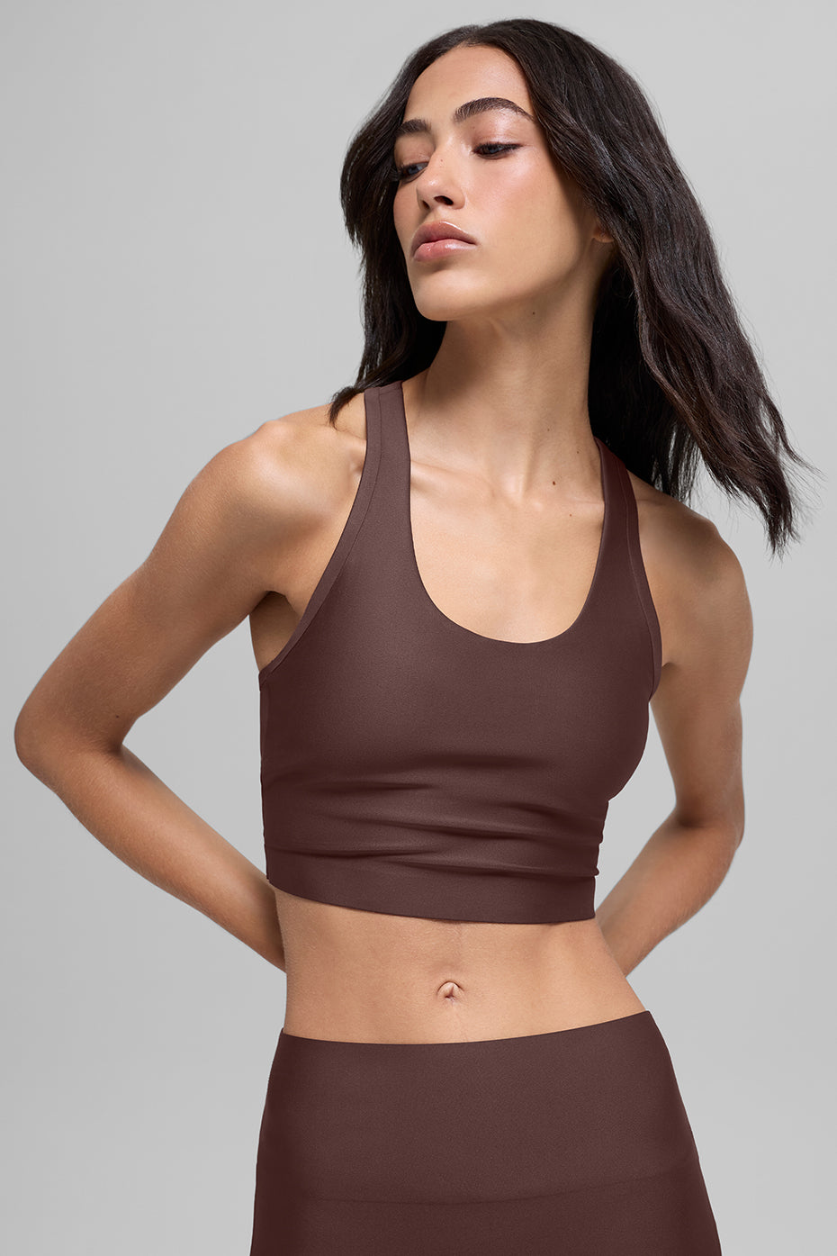 Alternative view of Airlift Super Sleek Bra Tank   Brownstone