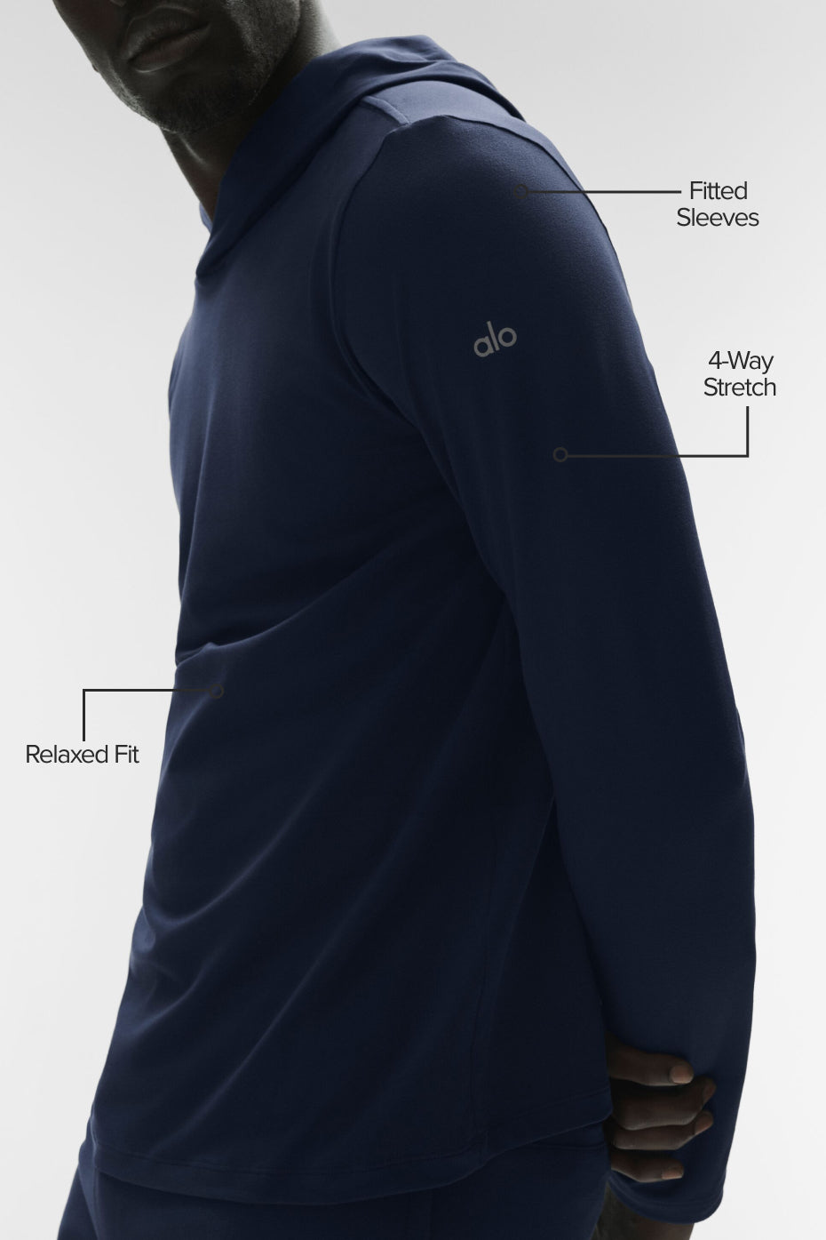 Alternative view of Conquer Reform Long Sleeve With Hood   Navy