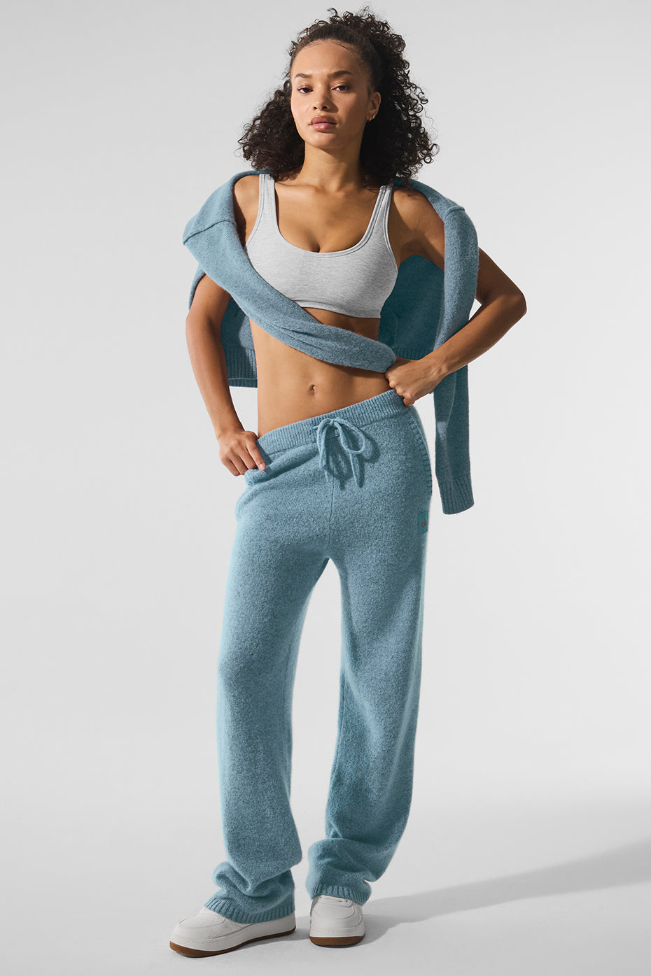 Wool Cashmere New Class Sweatpant   Celestial Blue Granite Heather