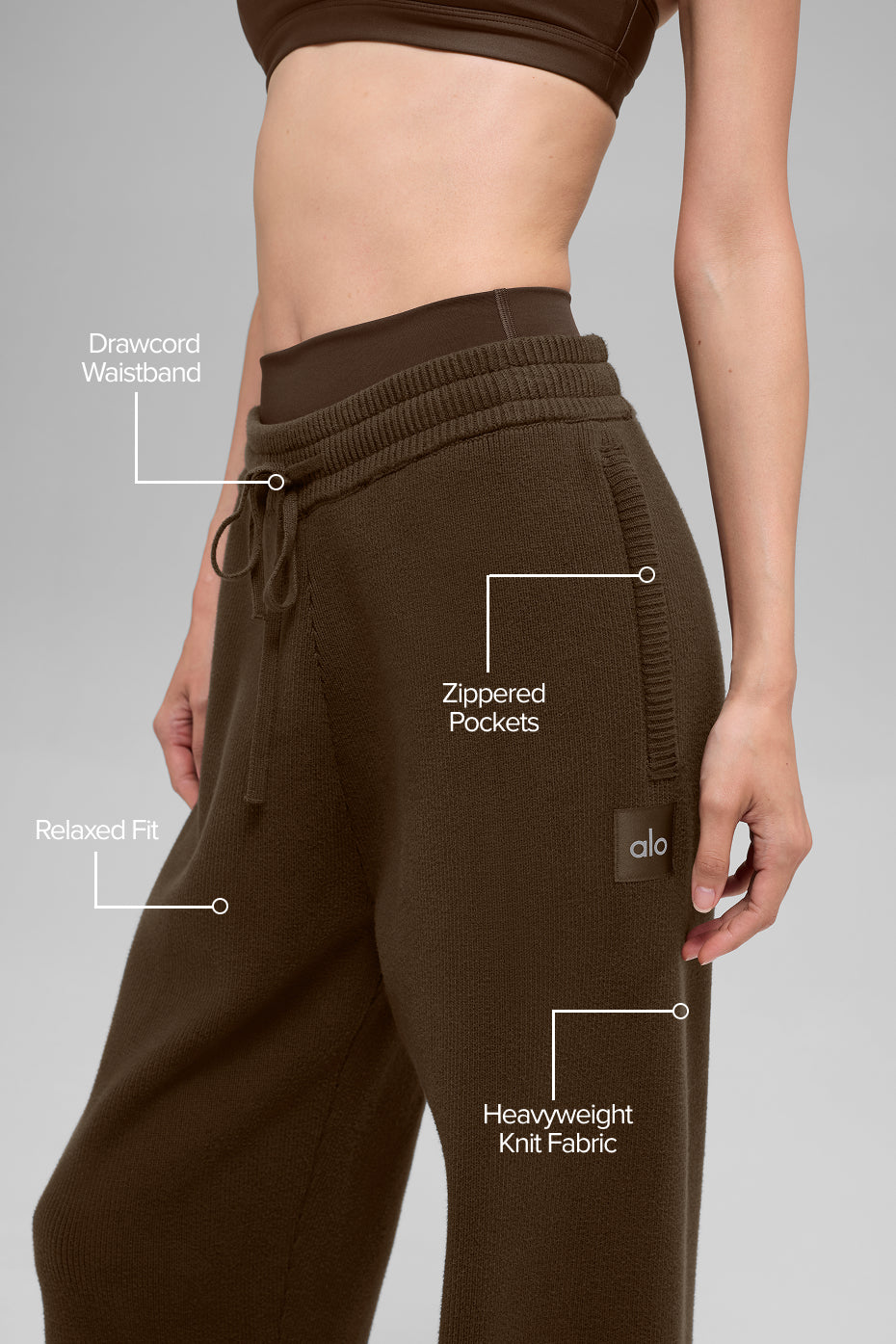 Alternative view of Scholar Straight Leg Sweatpant   Espresso