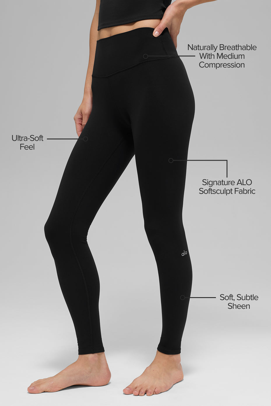 Alternative view of ALO Softsculpt High Waist Legging   Black