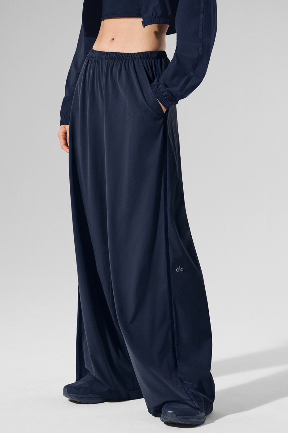 Alternative view of Breezy Wide Leg Pant (Long)   Navy