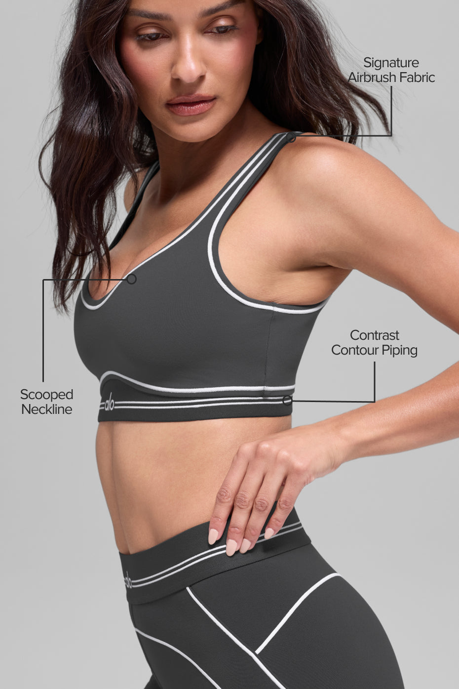 Alternative view of Airbrush Heart Throb Bra   Anthracite/White