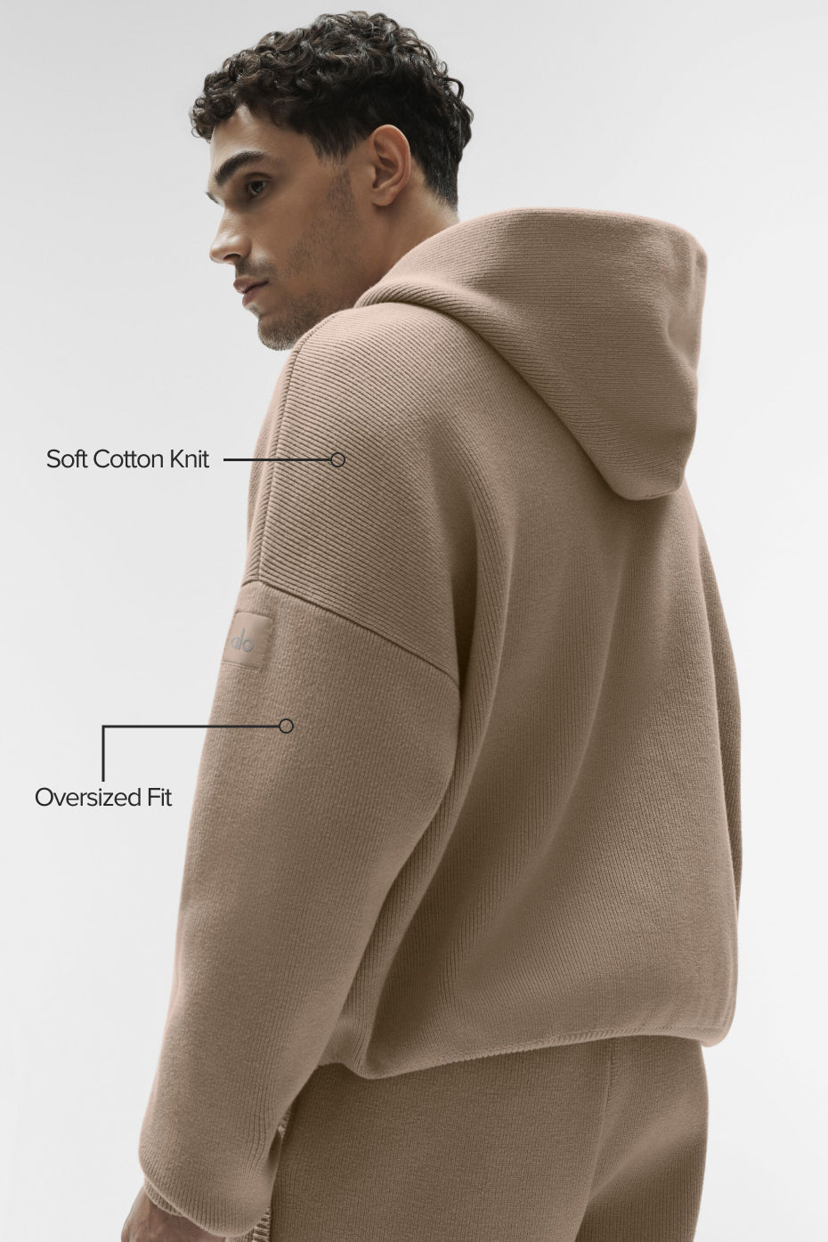 Alternative view of Scholar Hooded Sweater   Gravel