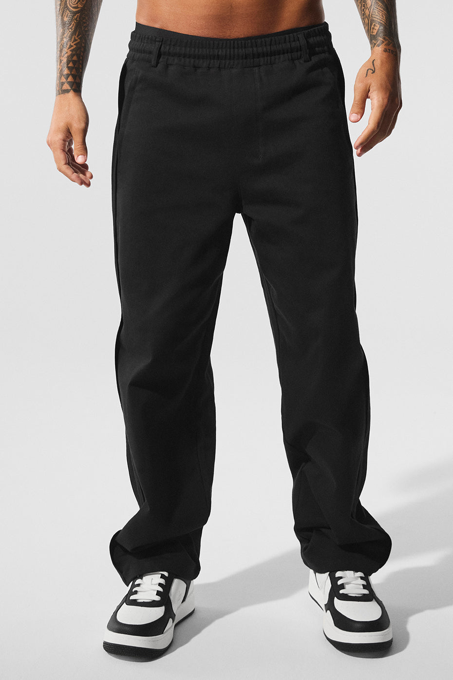 Edition Sueded Straight Leg Pant   Black