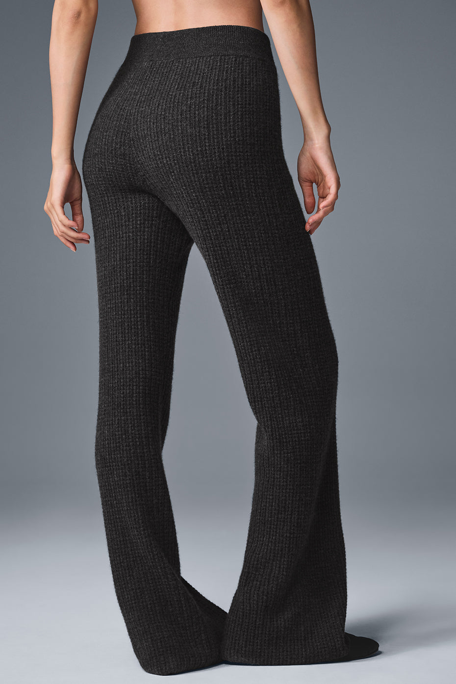 Alternative view of Cashmere High Waist Plush Waffle Pant   Dark Heather Grey