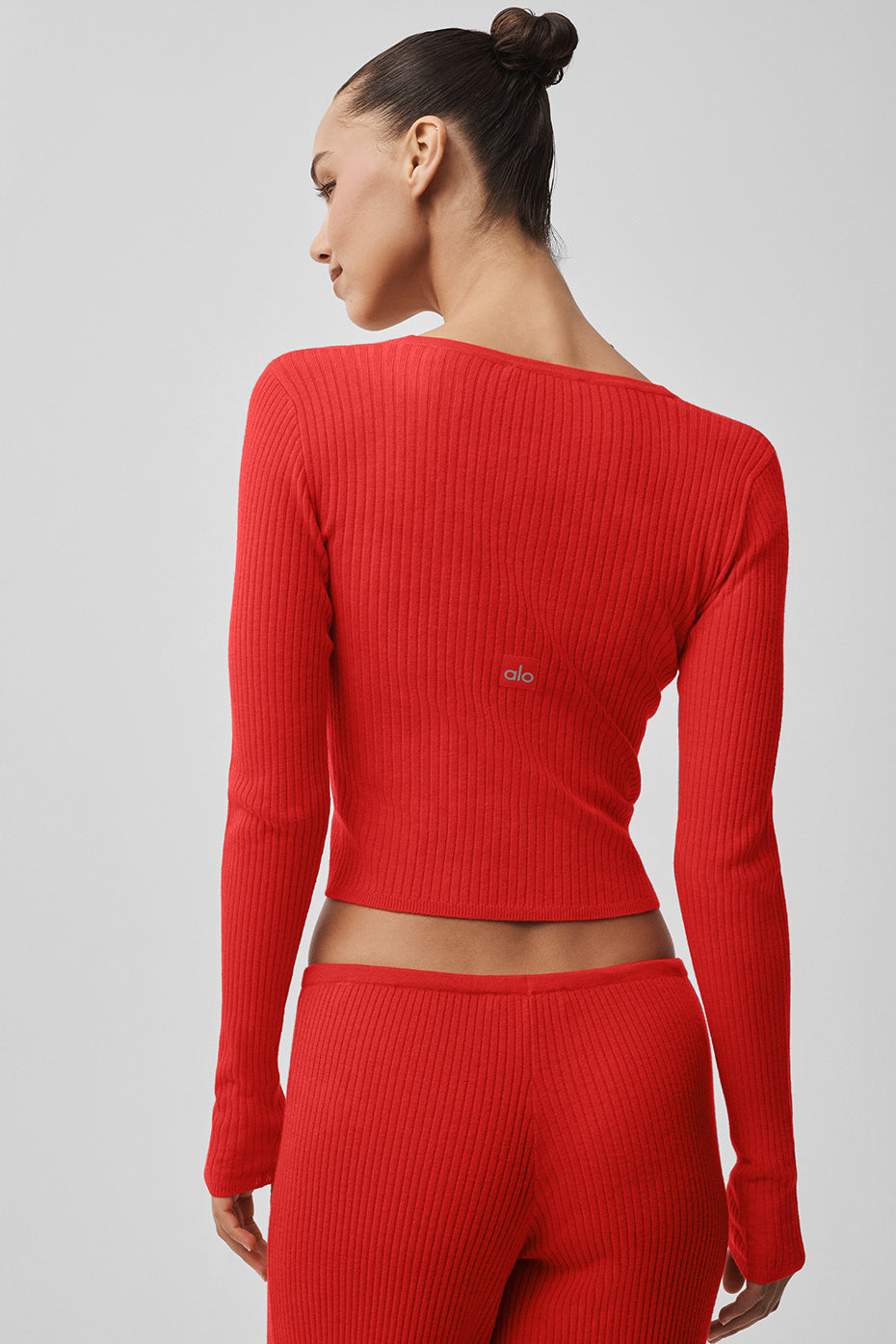 Alternative view of Sweater Knit Unwind Long Sleeve   Bright Red