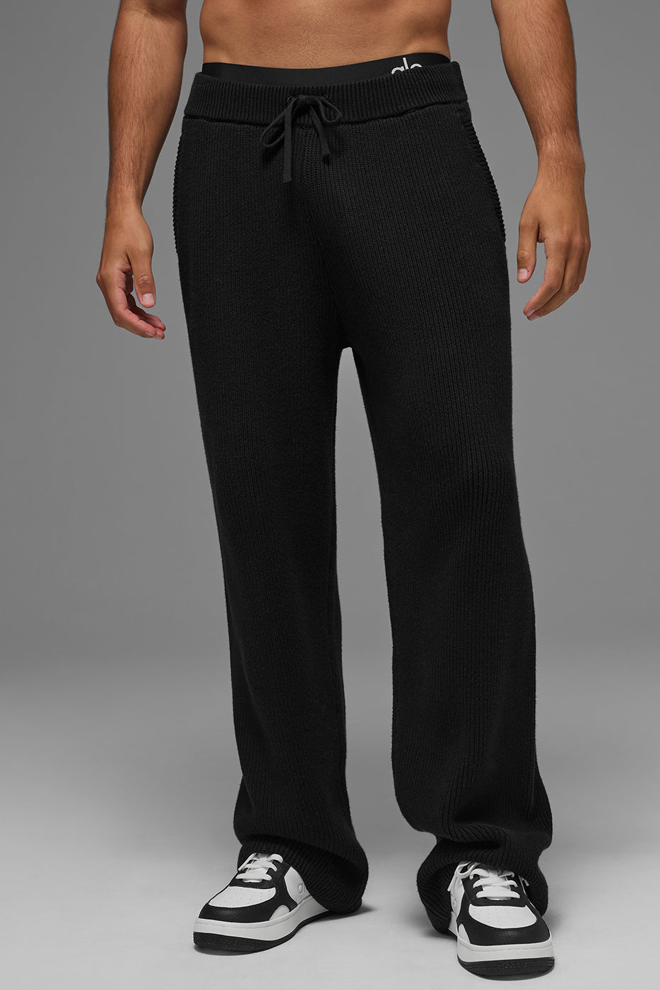 Domain Rib Knit Sweatpant   Black