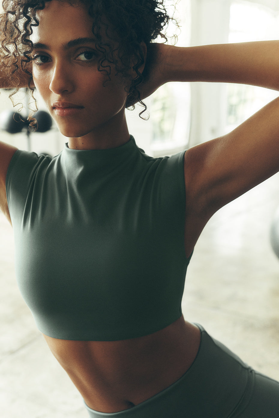 ALO Softsculpt Capped Out Short Sleeve   Clover Green