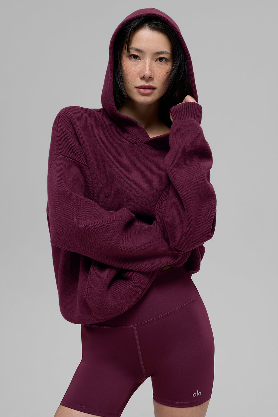 Scholar Hooded Sweater   Burgundy