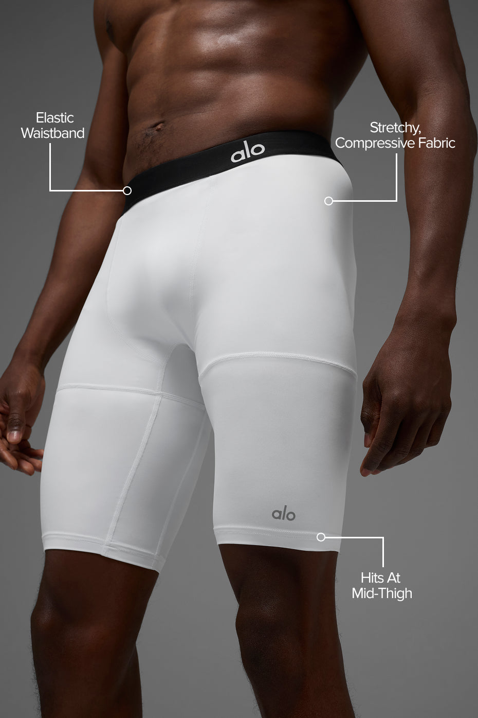 Alternative view of 9" Flight Compression Short   White