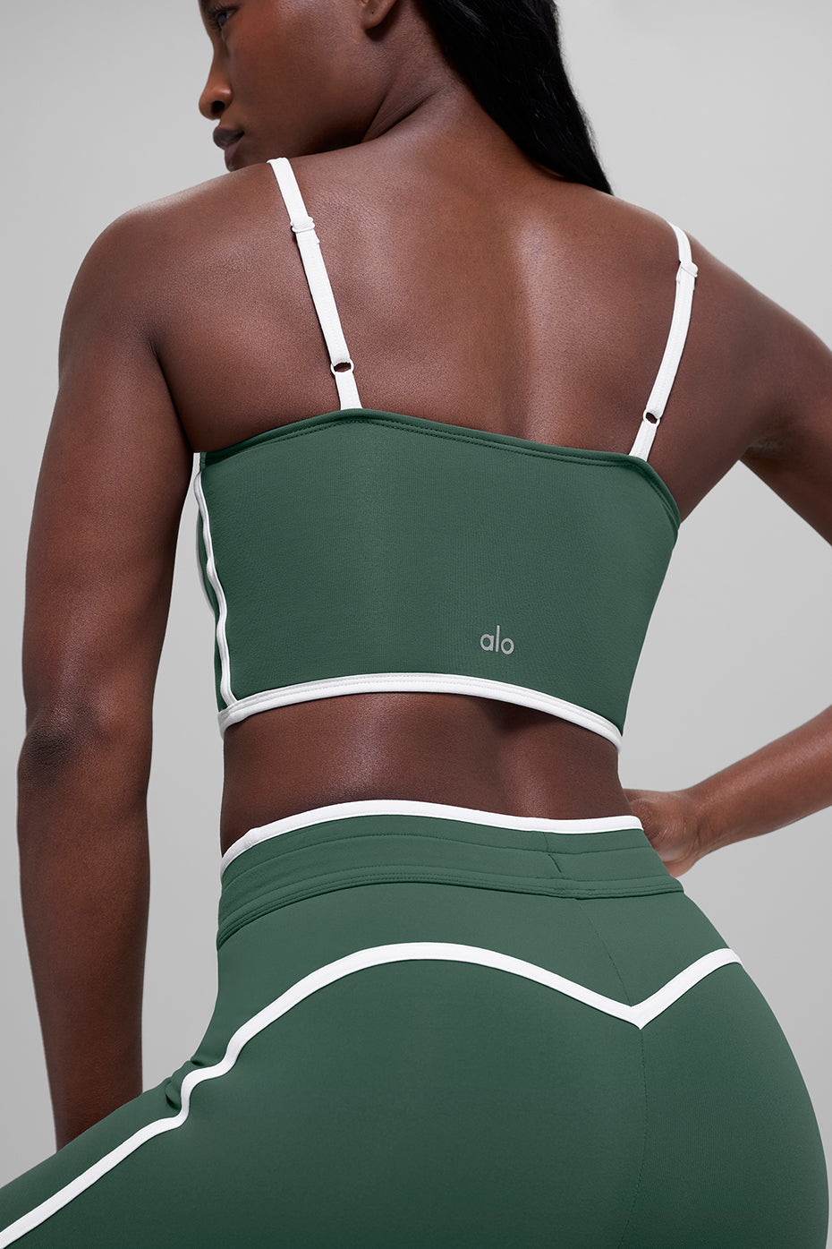 Alternative view of Airbrush Streamlined Bra Tank   Clover Green/White