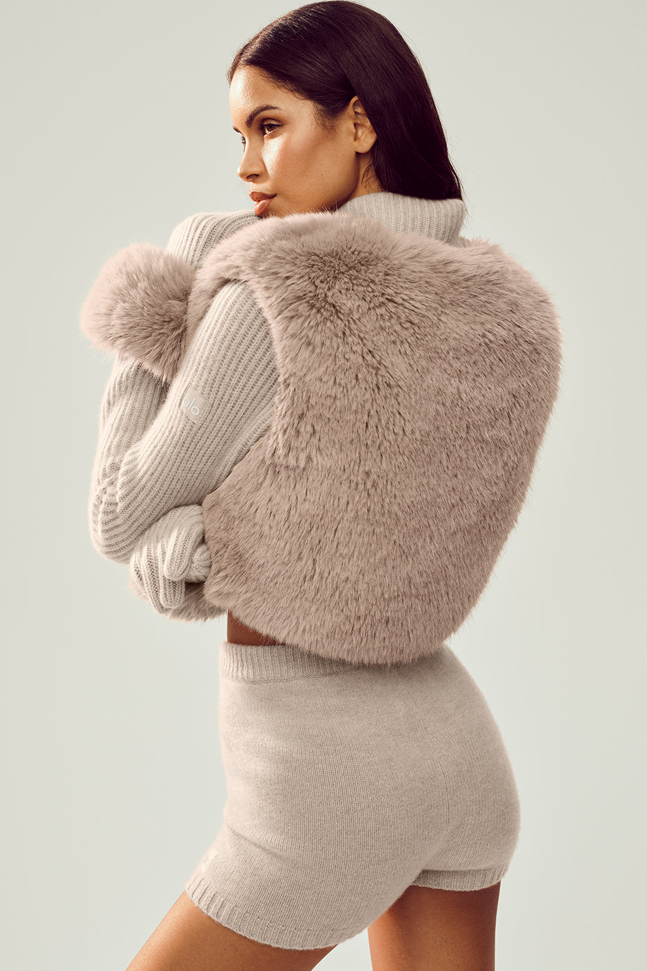Alternative view of Faux Fur Cashmere Northstar Full Zip   Oat Heather
