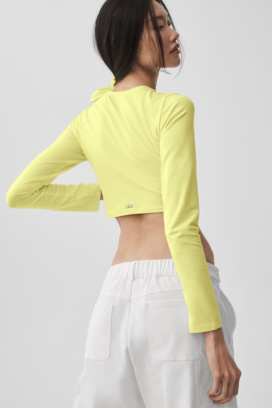 Alternative view of Alosoft Crop Finesse Long Sleeve   Sunshine