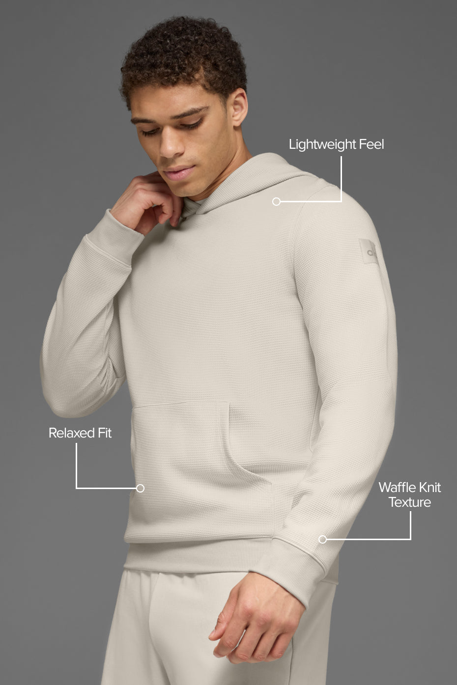 Alternative view of Waffle Lounge Hoodie   Bone