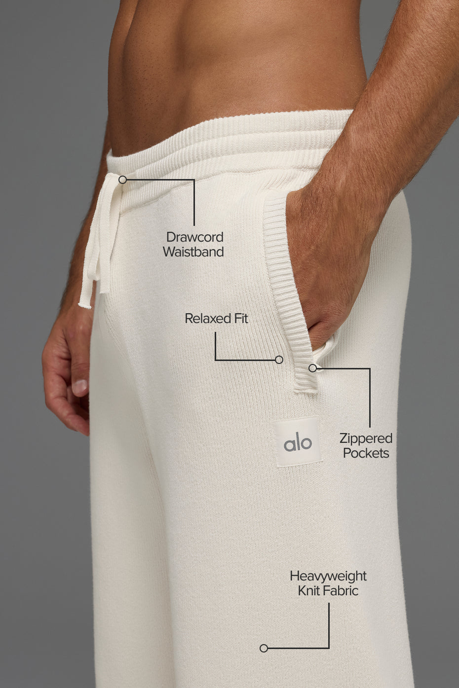 Alternative view of Scholar Straight Leg Sweatpant   Ivory