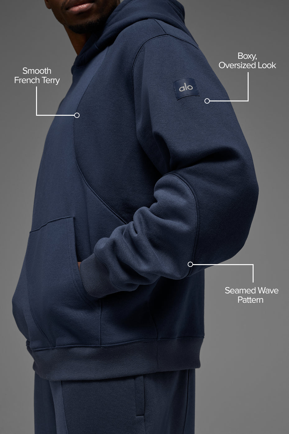Alternative view of Make Waves Hoodie   Navy Tonal