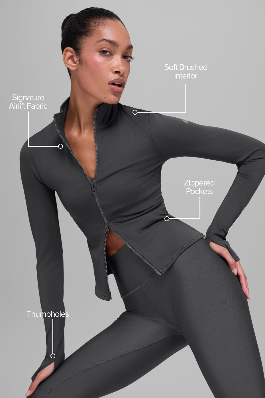 Alternative view of Airlift Winter Warm Radiant Full Zip Jacket   Anthracite