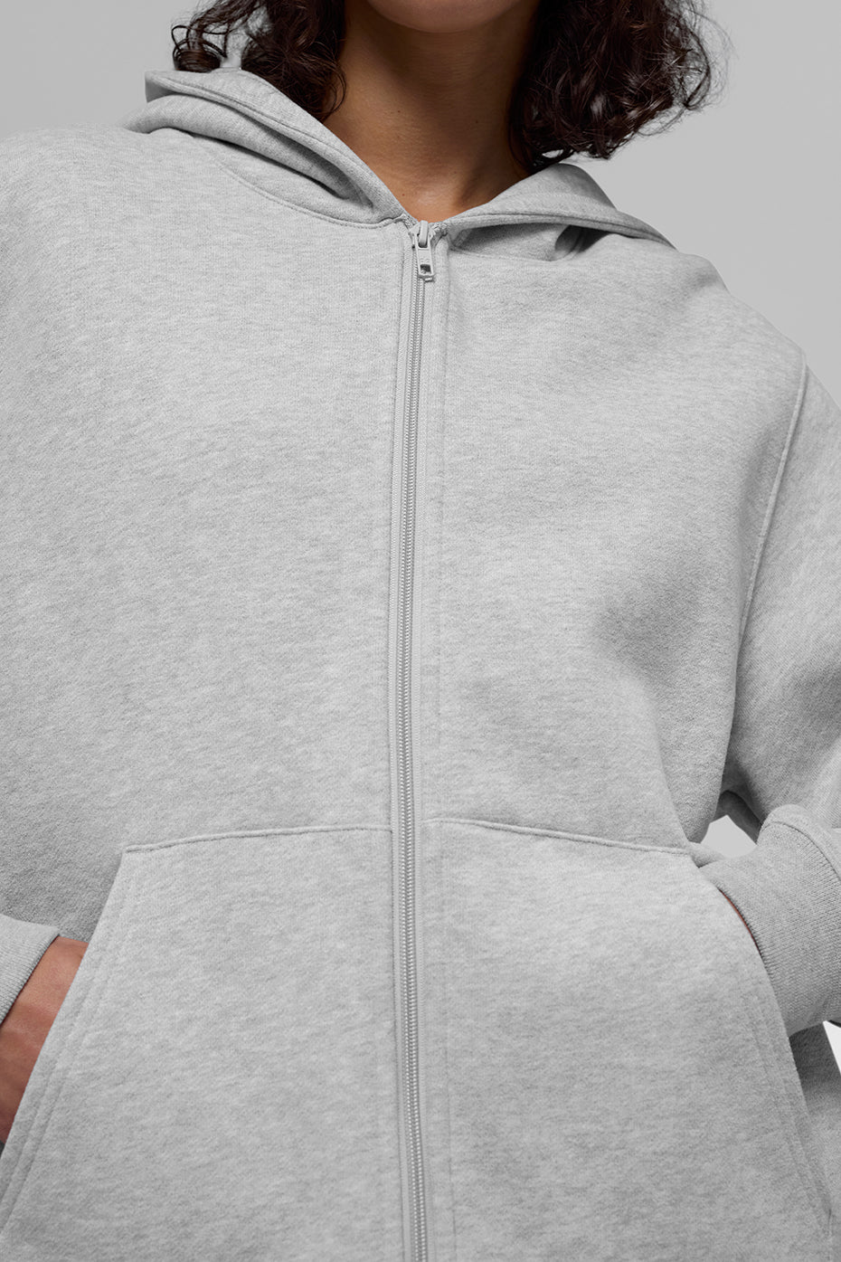 Alternative view of Renown Heavy Weight Full Zip Hoodie   Athletic Heather Grey