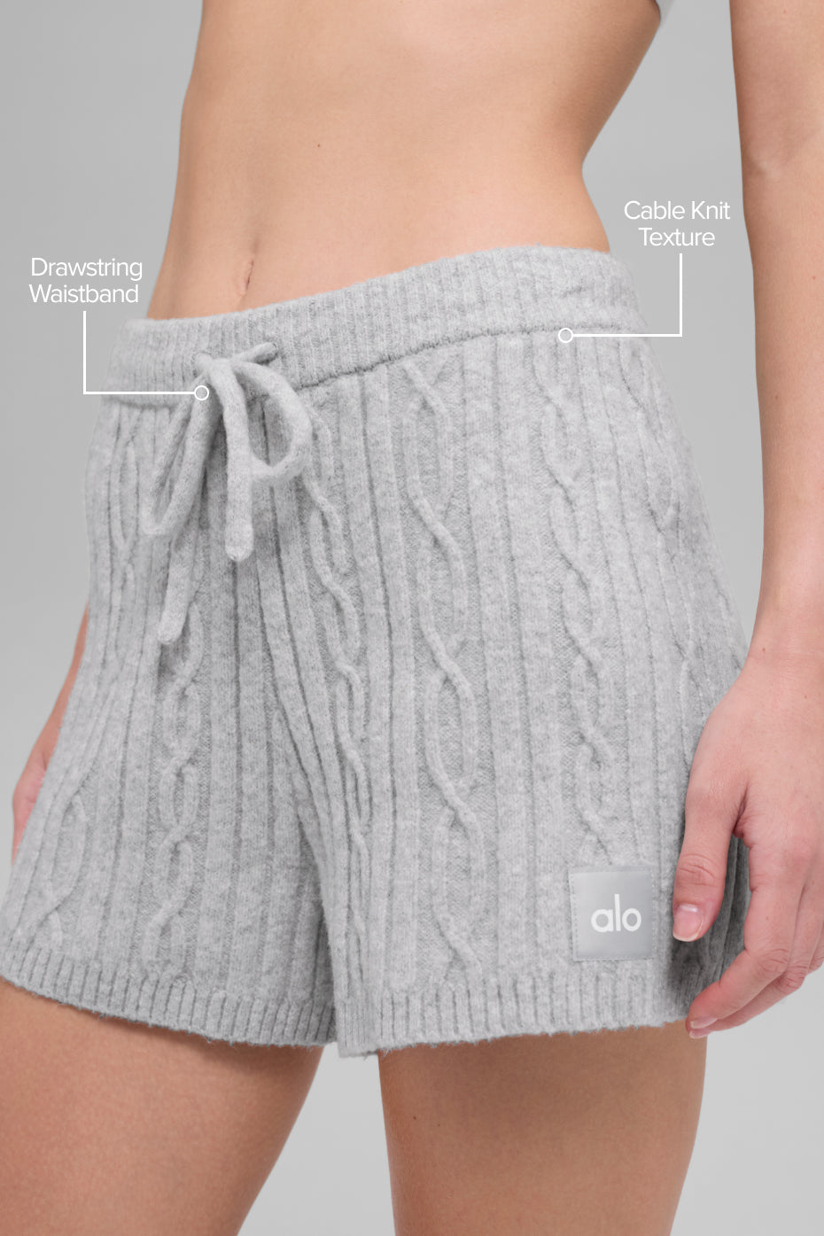 Alternative view of Cable Knit Winter Bliss Short   Athletic Heather Grey