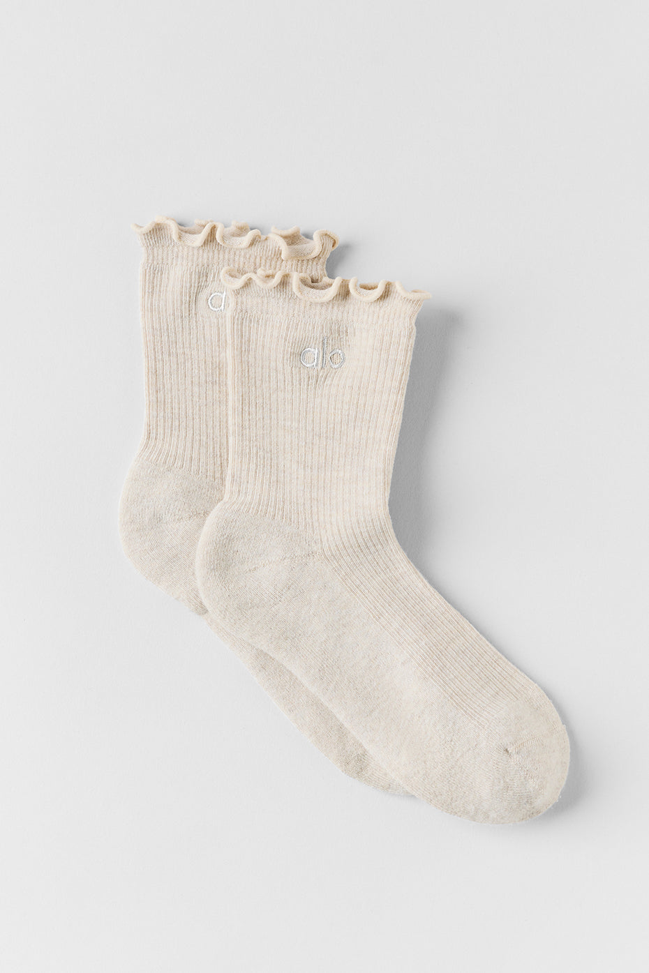Alternative view of Women's Lettuce Edge Sock   Oatmeal Heather