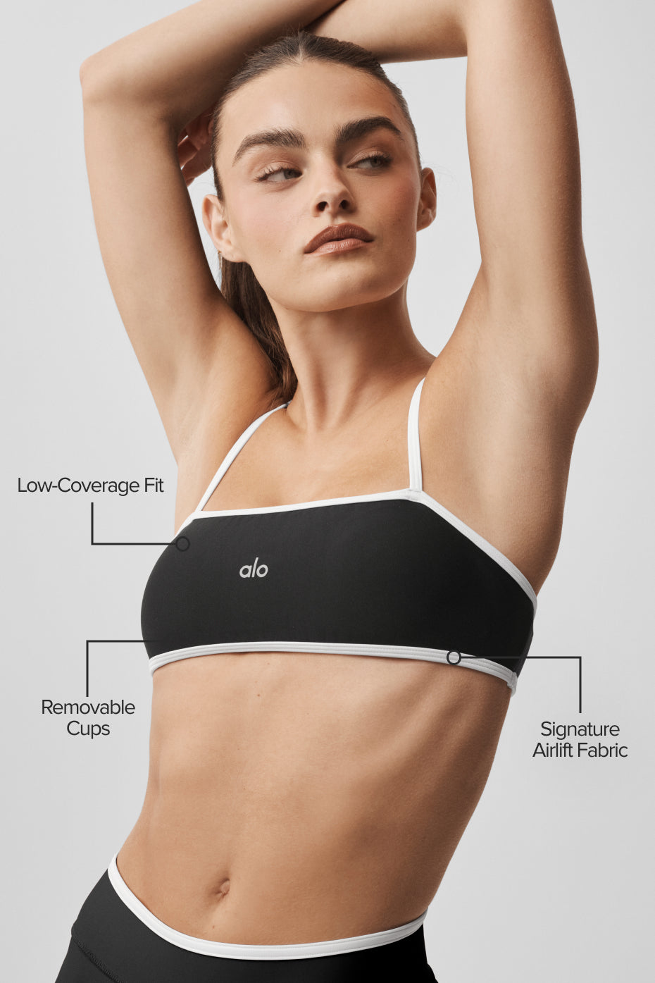 Alternative view of Airlift Charger Bra   Black/White