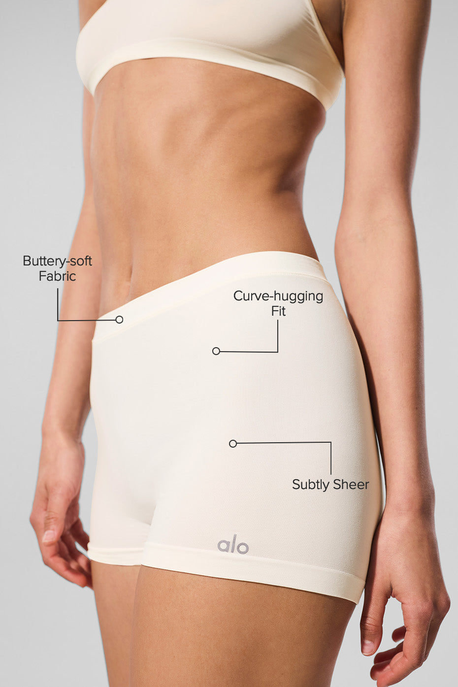 Alternative view of Sheer Glow Boyshort   Ivory