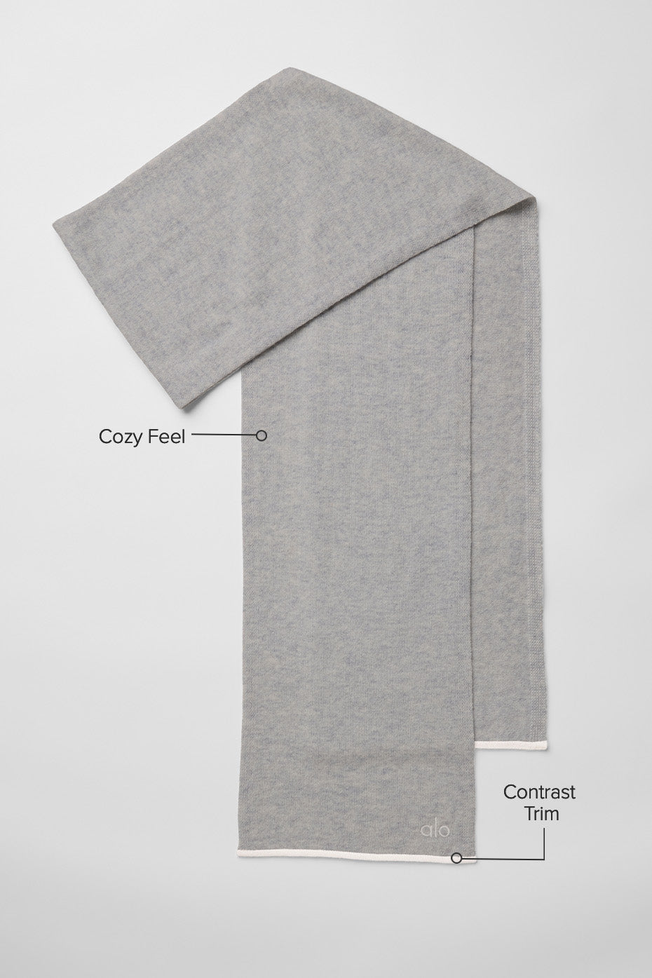 Alternative view of Cashmere Light Frosted Scarf   Light Heather Grey/Ivory