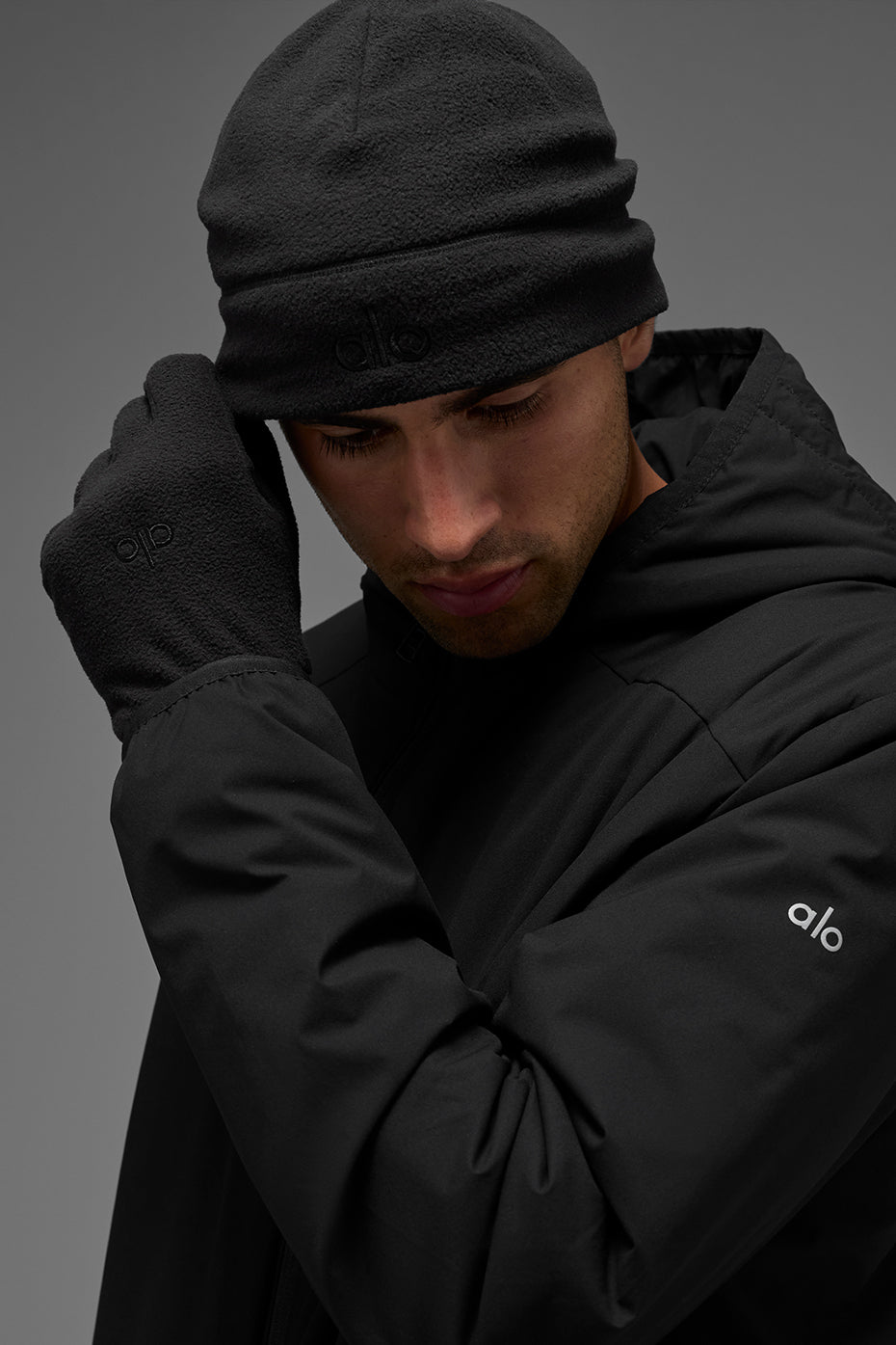Alternative view of Performance Fleece Gloves   Black/Black