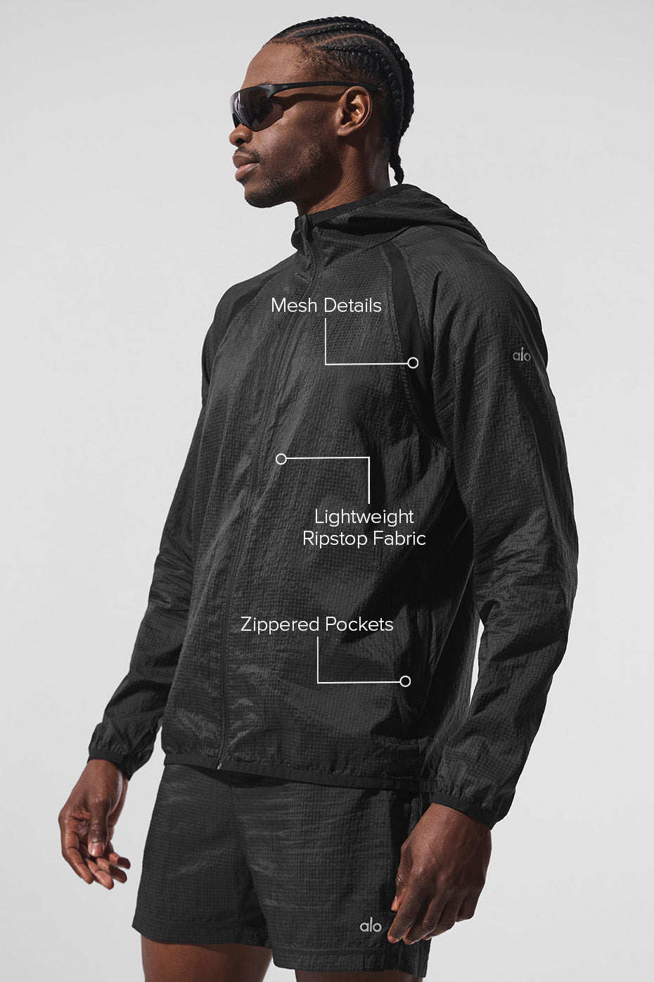 Alternative view of Game Time Ripstop Jacket   Black