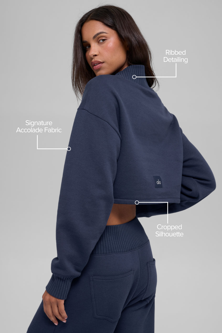 Alternative view of Cropped Serenity Coverup   Navy