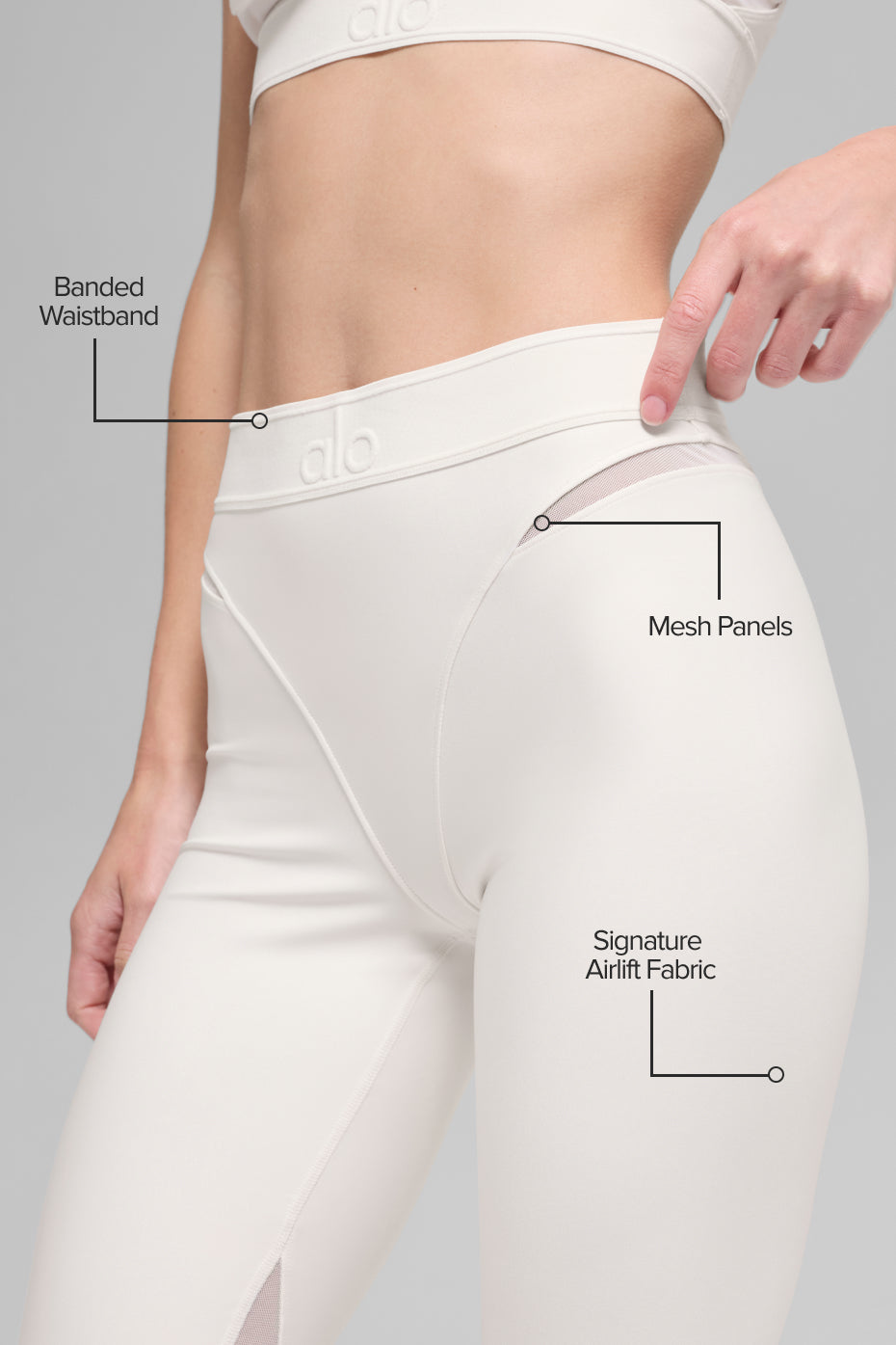 Alternative view of Airlift High Waist 7/8 Rebel Legging   Ivory