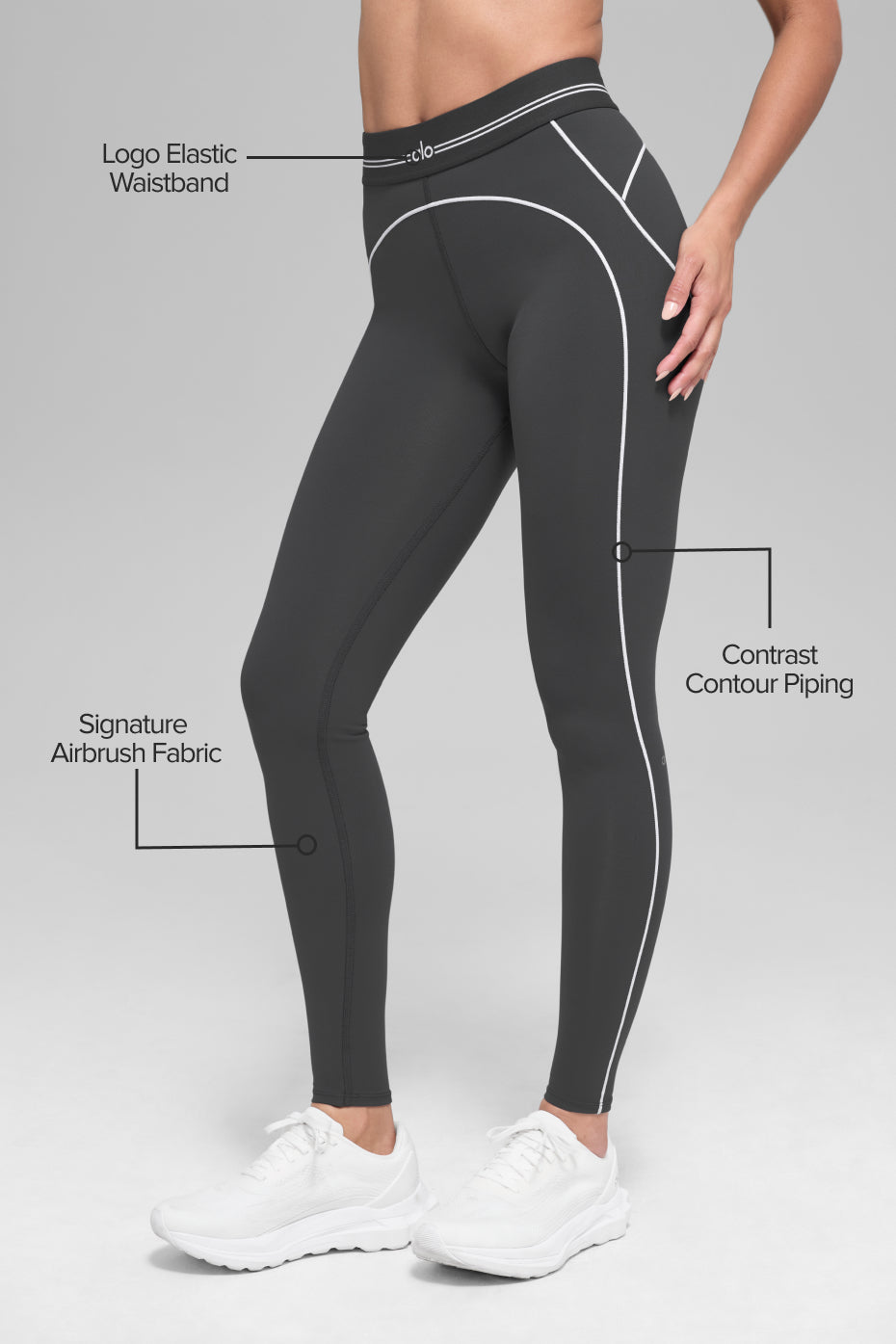 Alternative view of Airbrush High Waist Heart Throb Legging   Anthracite/White